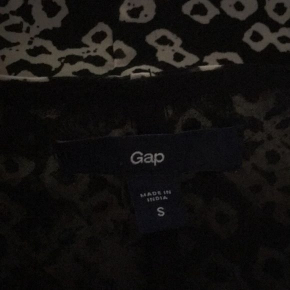 Gap Wrap Look Ruffle Tank Top S Brown Geometric Lined Sleeveless Round Neck - Picture 5 of 6